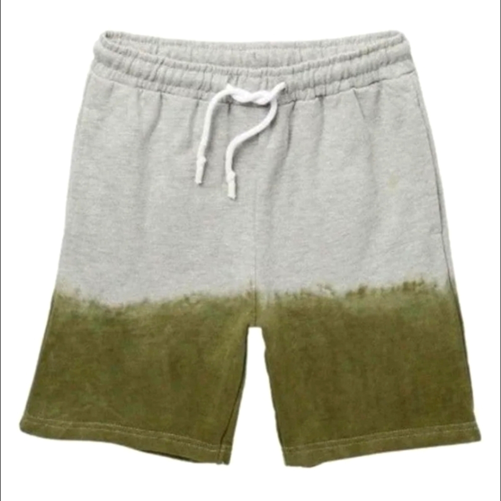 Sovereign Code Boys Ombre Warner Dipped Shorts MED 10-12 Grey/Olive BNWT SO